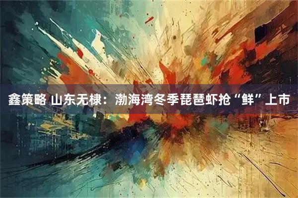 鑫策略 山东无棣：渤海湾冬季琵琶虾抢“鲜”上市